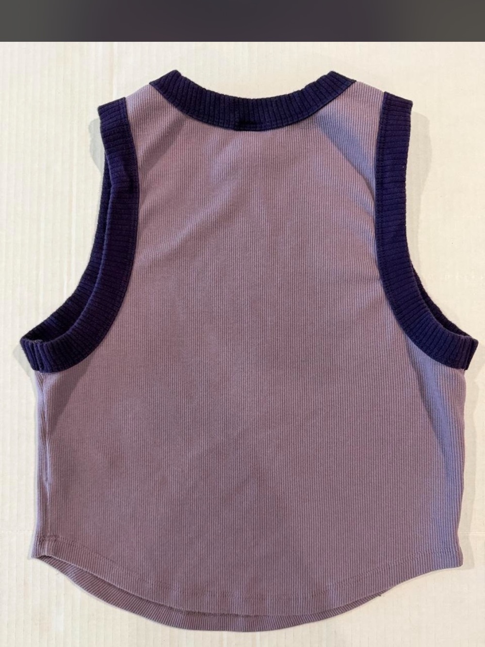 Wild Fable Purple Ribbed Colorblock Tank Top - Picture 3 of 3